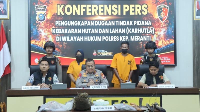 Polres Kepulauan Meranti Tangkap 2 Pelaku Pembakar Lahan